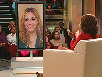 Madonna talks to Oprah via satellite
