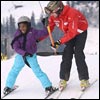 Madonna and daughters skiing in Switzerland