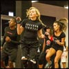 Madonna leads a work-out session at the Hard Candy Fitness Center