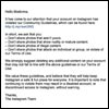 Instagram's warning letter to Madonna