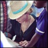 Madonna: Admiring excellent handwriting and spelling at primary school in Mkoko. Much better than mine! #buildon #raisingmalawi #livingforlove