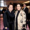 Suzy Menkes and costume designer and stylist Arianne Phillips (right, wearing Prada) at the Prada 'The Iconoclasts' installation in London, February 2015