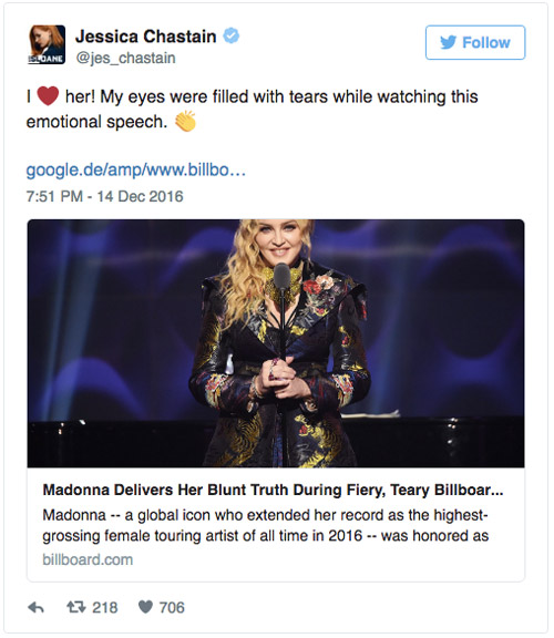 Reaction to Madonna's speech at Billboard Women in Music