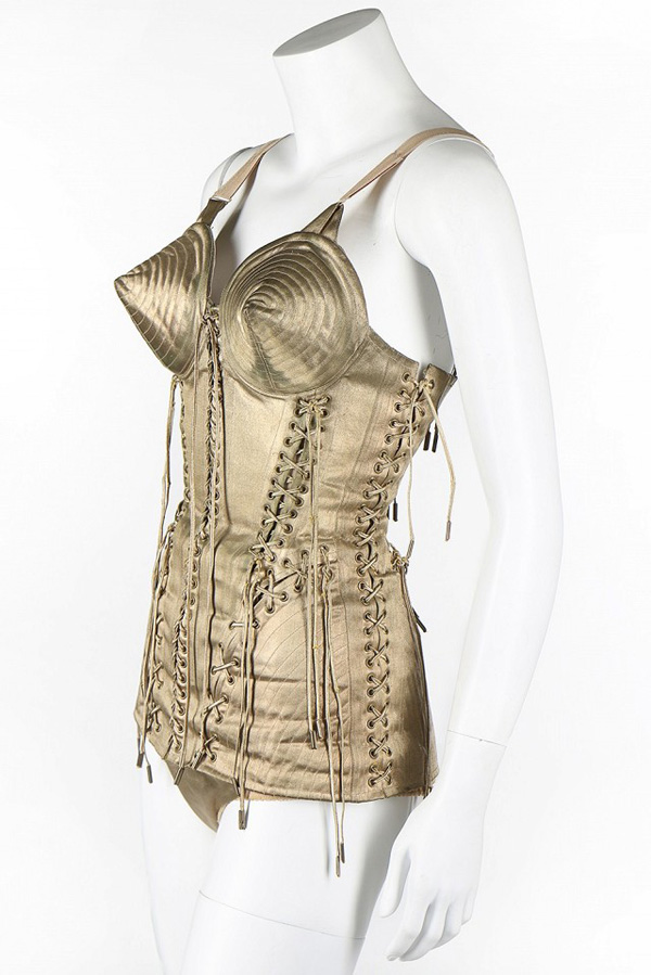 Madonna wore the Gaultier-designed cone bra at the 1990 Blond Ambition Tour