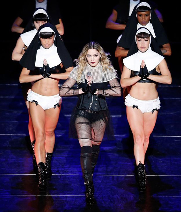 Madonna has always played with religious iconography in her shows