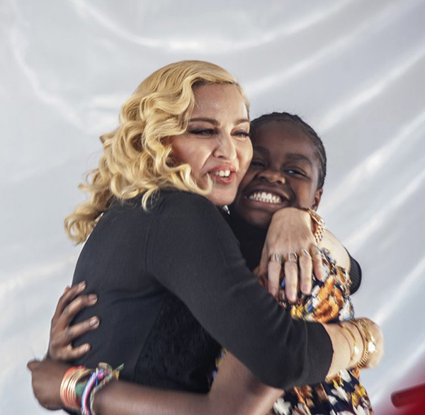 Madonna and daughter Mercy James at the opening of the Mercy James Center in Malawi