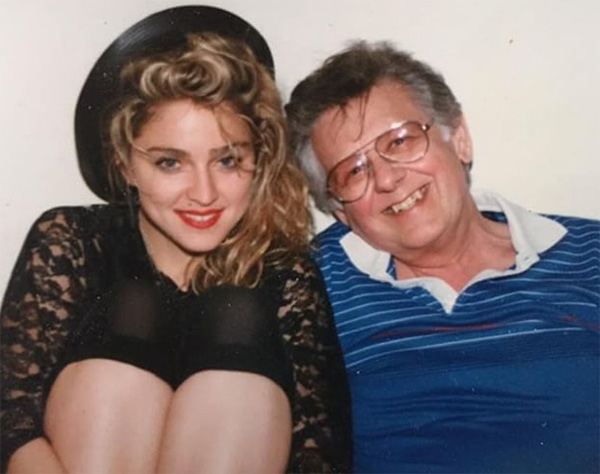 Madonna with Leonard's dad the day she first collaborated with Leonard (Image by Patrick Leonard)