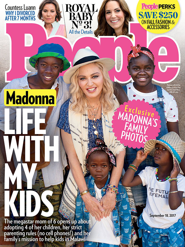 Madonna and kids on the cover of People Magazine