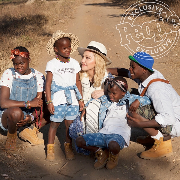 Madonna (center) with her kids, from left: Mercy, Stella, Estere and David — July 2017