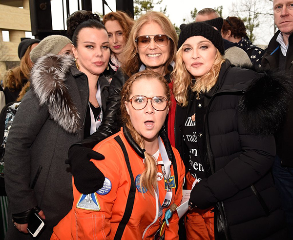 Debi Mazara, Gloria Steinem, Madonna and Amy Schumer at the Women's March in Washington