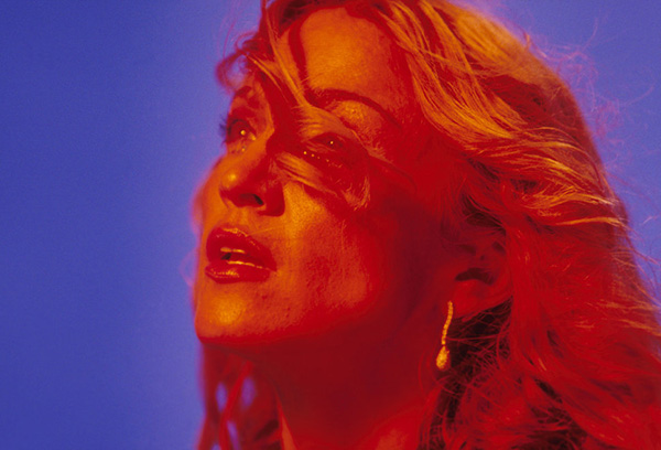 Madonna on the set of her â€œRay of Lightâ€� music video.