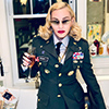 Madonna celebrating her 61st birthday, dressed up as a general. Photo by Ricardo Gomes.