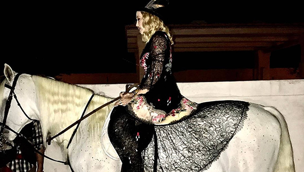 Madonna on a horse in a photo posted on her Instagram account.