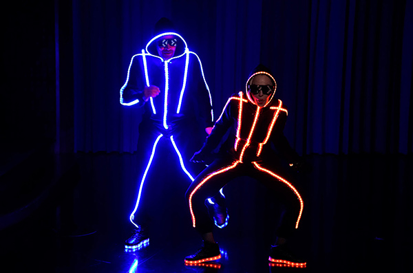 Jimmy Fallon and Madonna during Neon Dance Battle on The Tonight Show Starring Jimmy Fallon on June 20, 2019. Photo by Andrew Lipovsky.