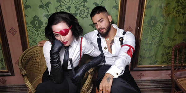 Madonna and Maluma in the music video of Medellin