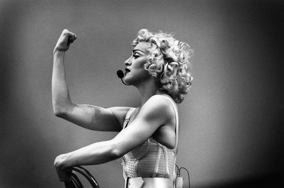 Madonna performs Vogue at her 1990 Blond Ambition Tour