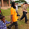 Mercy James during the visit in Malawi