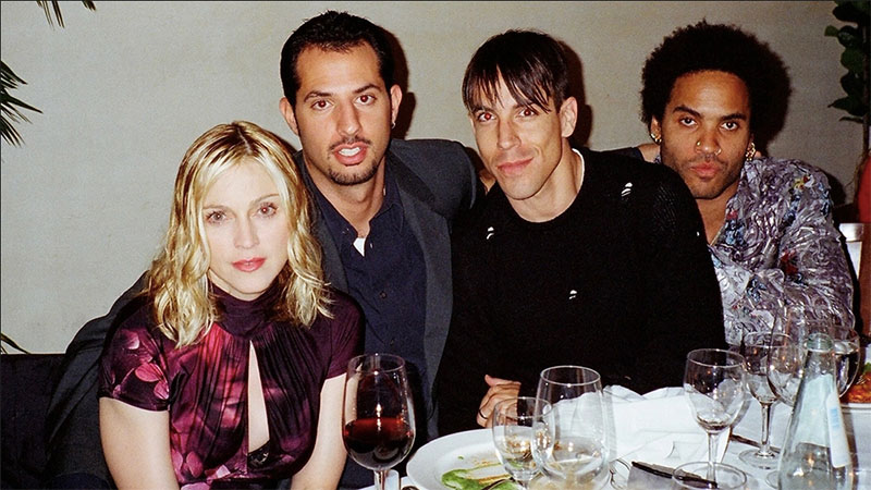 Madonna, manager Guy Oseary, Anthony Kiedis, Lenny Kravitz