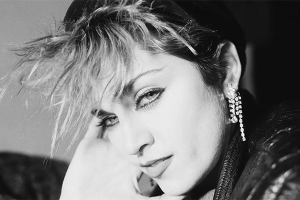 Madonna photographed in a loft on Canal Street in New York City in December 1982.