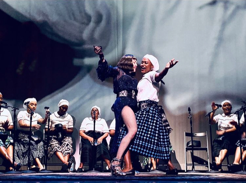 Madonna performs with the Batukadeiras on her Madame X Tour