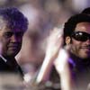 Pedro Almodovar and Lenny Kravitz at the show in Rome